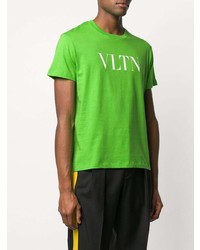 T-shirt à col rond imprimé vert Valentino