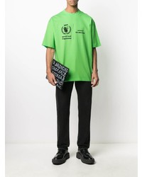 T-shirt à col rond imprimé vert Balenciaga