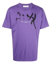 T-shirt à col rond imprimé violet clair 1017 Alyx 9Sm