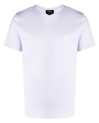 T-shirt à col rond imprimé violet clair A.P.C.