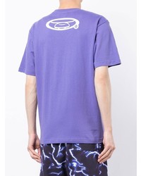 T-shirt à col rond imprimé violet clair AAPE BY A BATHING APE