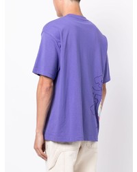 T-shirt à col rond imprimé violet clair AAPE BY A BATHING APE