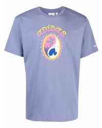 T-shirt à col rond imprimé violet clair adidas