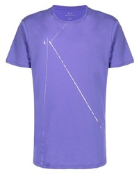 T-shirt à col rond imprimé violet clair Armani Exchange