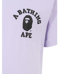 T-shirt à col rond imprimé violet clair A Bathing Ape