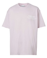 T-shirt à col rond imprimé violet clair Burberry