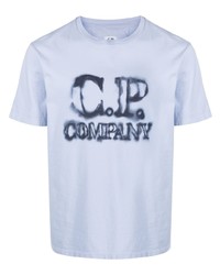T-shirt à col rond imprimé violet clair C.P. Company