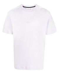 T-shirt à col rond imprimé violet clair Calvin Klein