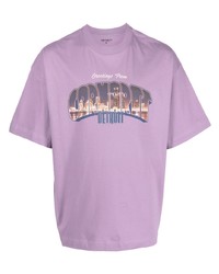 T-shirt à col rond imprimé violet clair Carhartt WIP
