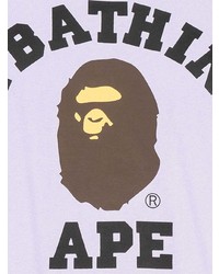 T-shirt à col rond imprimé violet clair A Bathing Ape