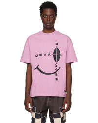 T-shirt à col rond imprimé violet clair DEVÁ STATES