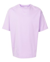 T-shirt à col rond imprimé violet clair Drôle De Monsieur
