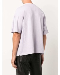 T-shirt à col rond imprimé violet clair YMC