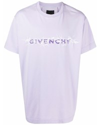 T-shirt à col rond imprimé violet clair Givenchy