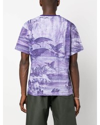 T-shirt à col rond imprimé violet clair PACCBET