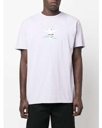 T-shirt à col rond imprimé violet clair RIPNDIP