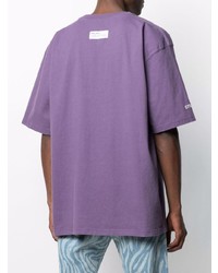 T-shirt à col rond imprimé violet clair Heron Preston