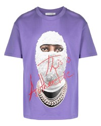 T-shirt à col rond imprimé violet clair Ih Nom Uh Nit