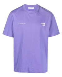 T-shirt à col rond imprimé violet clair Ih Nom Uh Nit