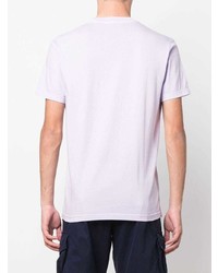 T-shirt à col rond imprimé violet clair Diesel
