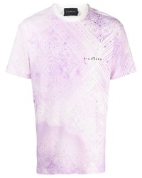 T-shirt à col rond imprimé violet clair John Richmond