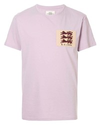 T-shirt à col rond imprimé violet clair Kent & Curwen