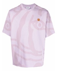 T-shirt à col rond imprimé violet clair Kenzo