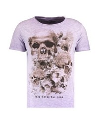 T-shirt à col rond imprimé violet clair Key Largo