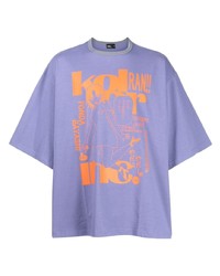 T-shirt à col rond imprimé violet clair Kolor