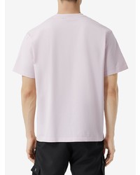 T-shirt à col rond imprimé violet clair Burberry