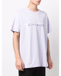 T-shirt à col rond imprimé violet clair Givenchy