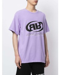 T-shirt à col rond imprimé violet clair Blood Brother