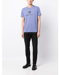 T-shirt à col rond imprimé violet clair Belstaff