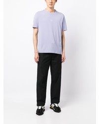 T-shirt à col rond imprimé violet clair BOSS