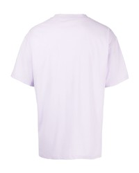 T-shirt à col rond imprimé violet clair Soulland