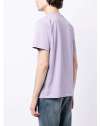 T-shirt à col rond imprimé violet clair MAISON KITSUNÉ