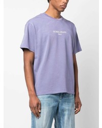 T-shirt à col rond imprimé violet clair GUESS USA