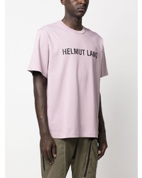 T-shirt à col rond imprimé violet clair Helmut Lang