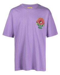 T-shirt à col rond imprimé violet clair MARKET