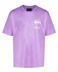 T-shirt à col rond imprimé violet clair Mauna Kea