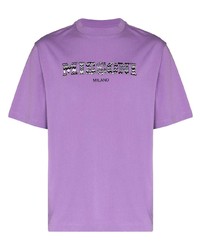 T-shirt à col rond imprimé violet clair Missoni