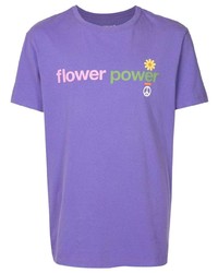 T-shirt à col rond imprimé violet clair OSKLEN