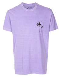 T-shirt à col rond imprimé violet clair OSKLEN