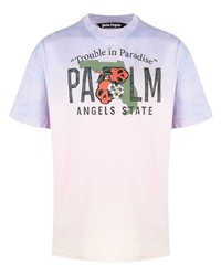 T-shirt à col rond imprimé violet clair Palm Angels