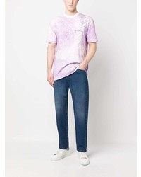 T-shirt à col rond imprimé violet clair John Richmond