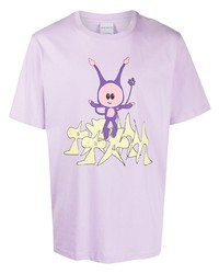 T-shirt à col rond imprimé violet clair Perks And Mini