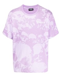 T-shirt à col rond imprimé violet clair Pleasures