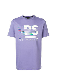 T-shirt à col rond imprimé violet clair Ps By Paul Smith