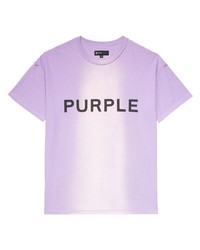 T-shirt à col rond imprimé violet clair purple brand