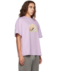 T-shirt à col rond imprimé violet clair Jacquemus